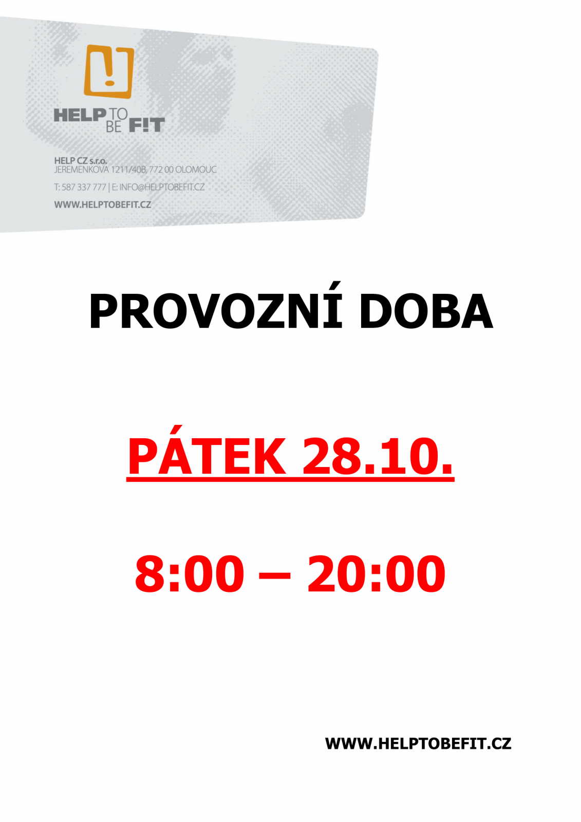 PROVOZNÍ DOBA 28.10.2022