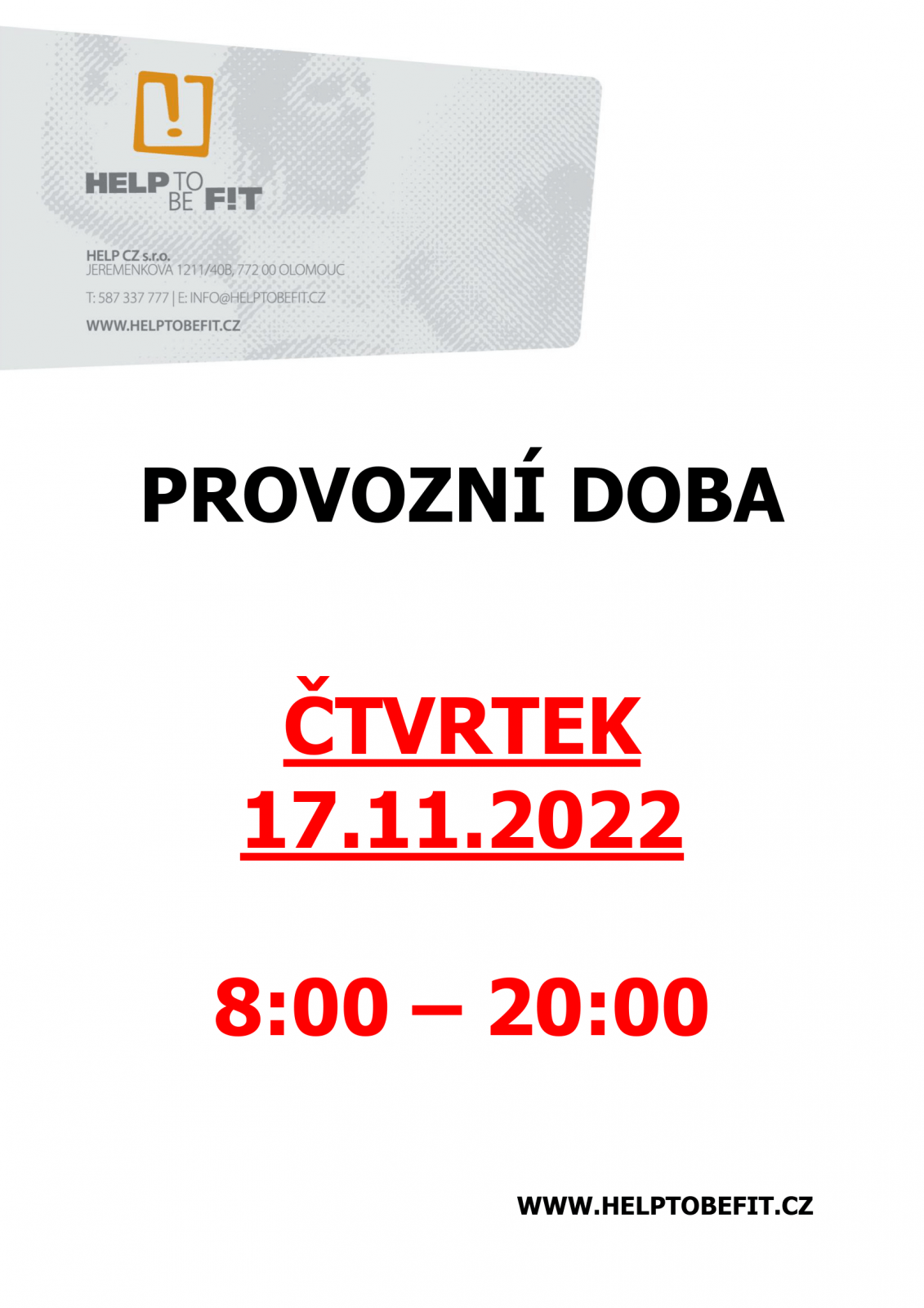 PROVOZNÍ DOBA 17.11.2022