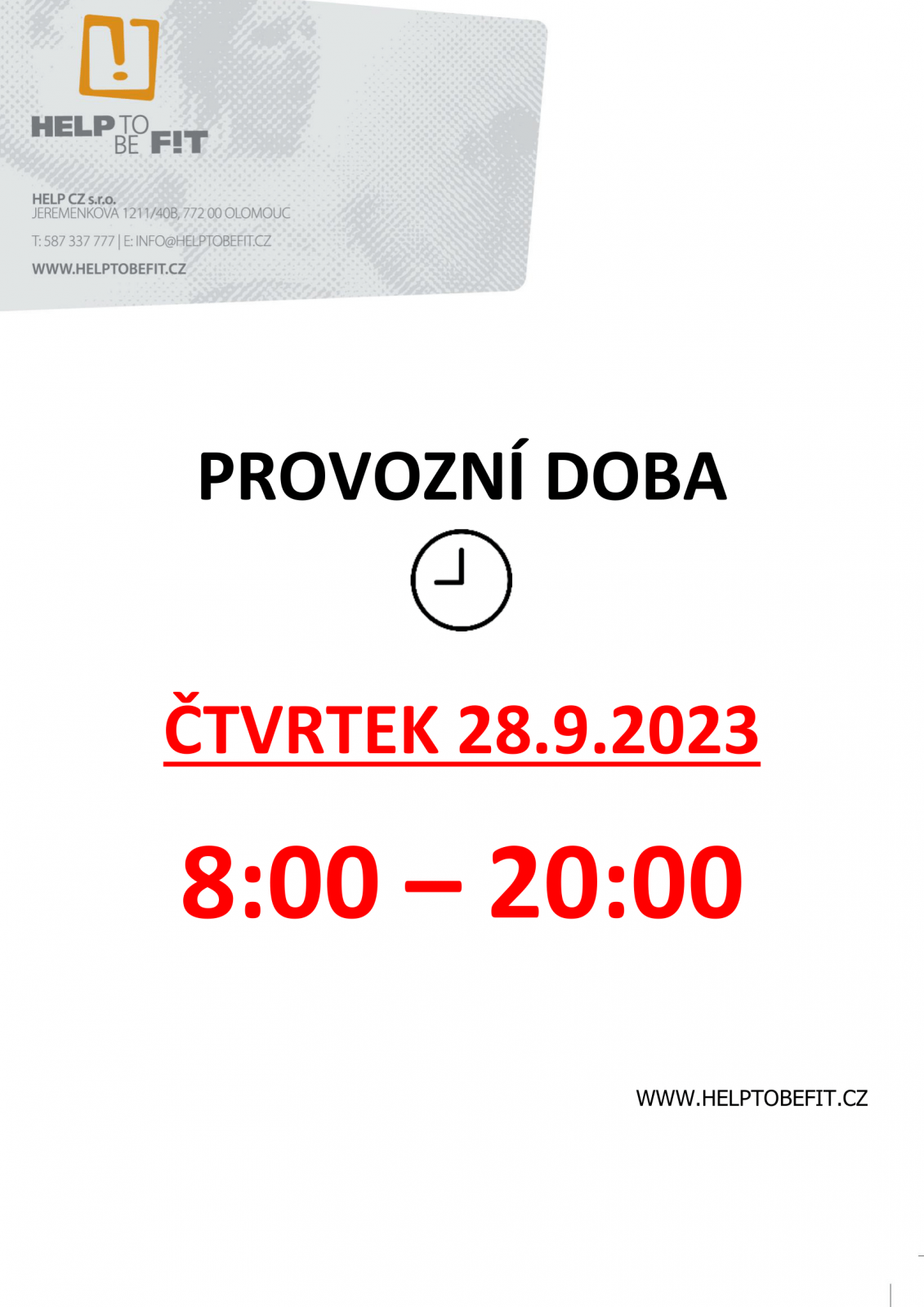 PROVOZNÍ DOBA 28.9.2023