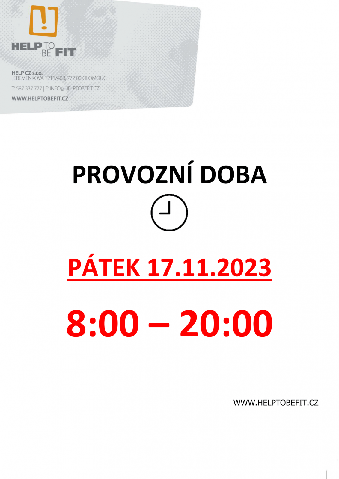 PROVOZNÍ DOBA 17.11.2023