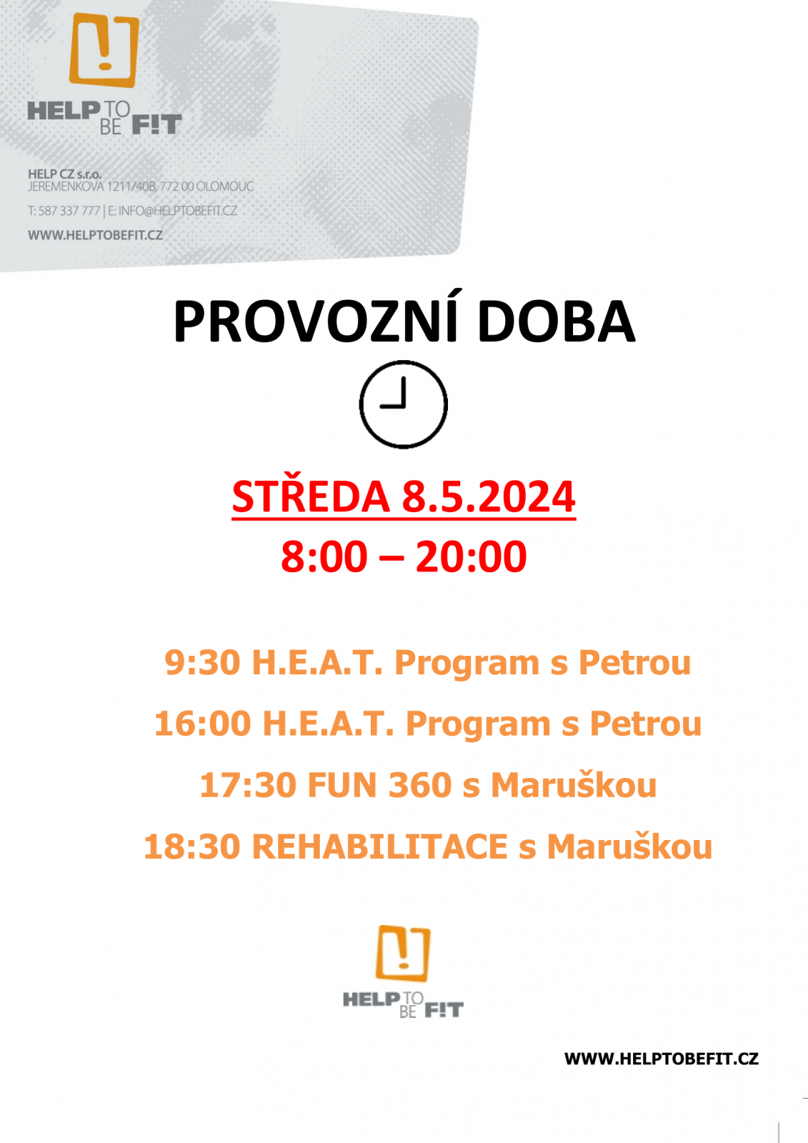 Státní svátek 8.5.2024!
