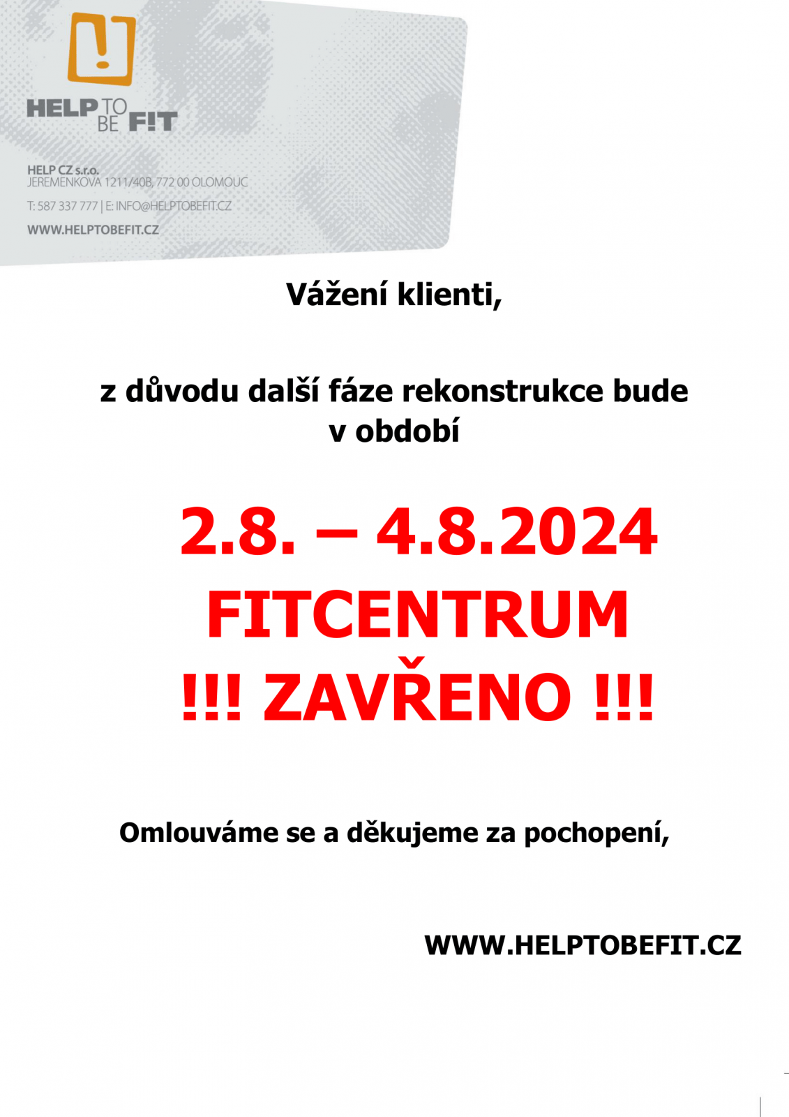 REKONSTRUKCE 2.8.-4.8.2024!
