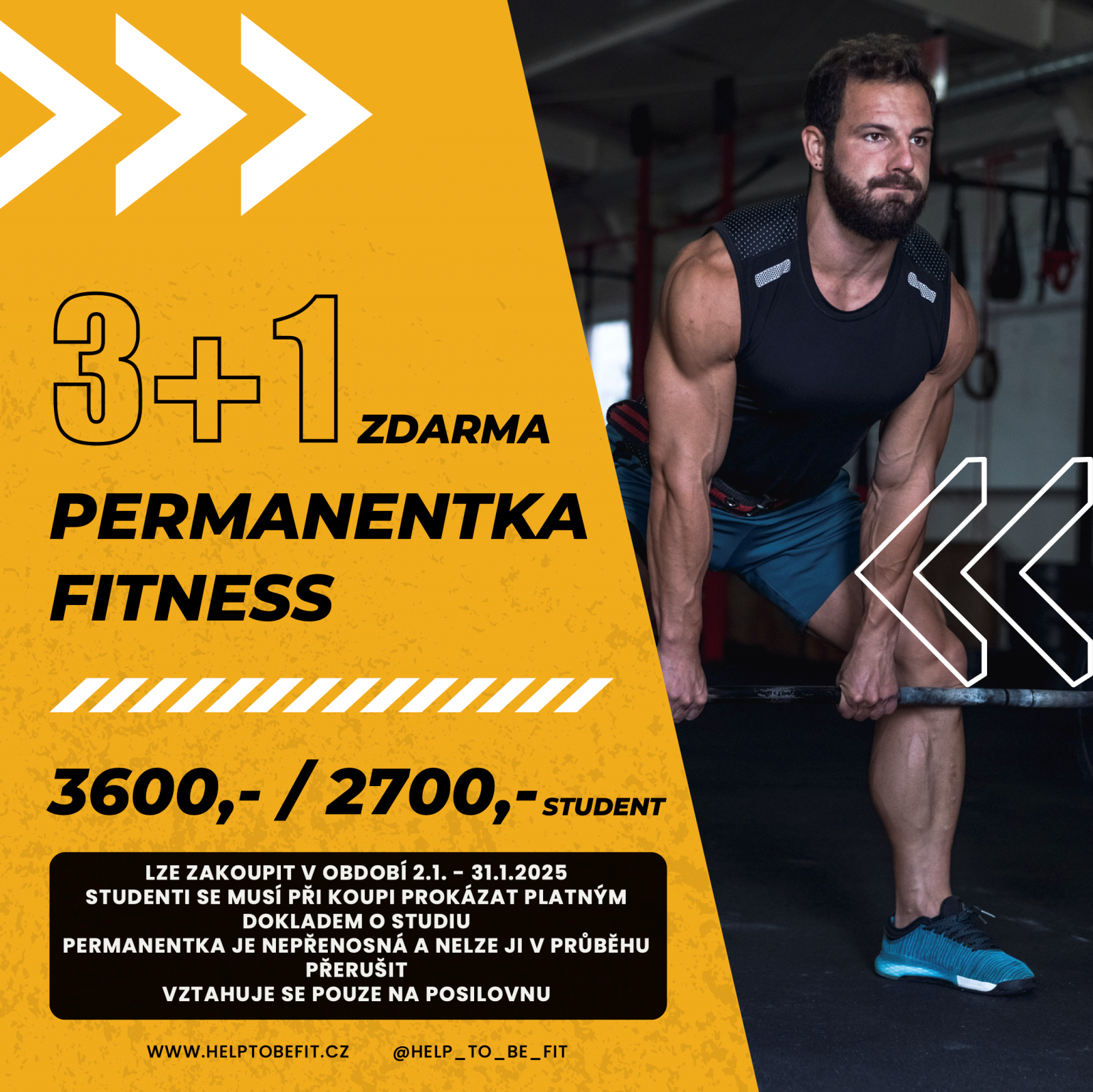 PERMANENTKA 3+1 MĚSÍC ZDARMA!