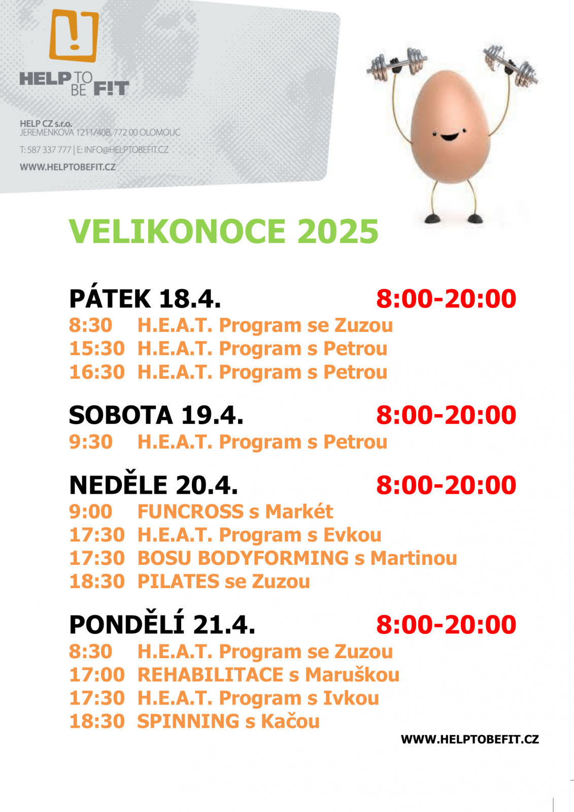SKUPINOVÉ LEKCE PŘES VELIKONOCE!