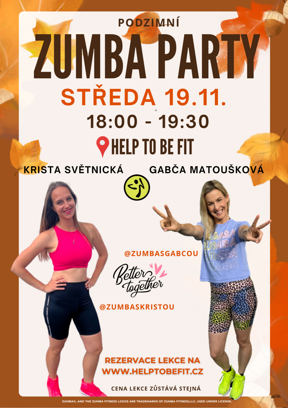 Podzimní ZUMBA party 19.11.2025!