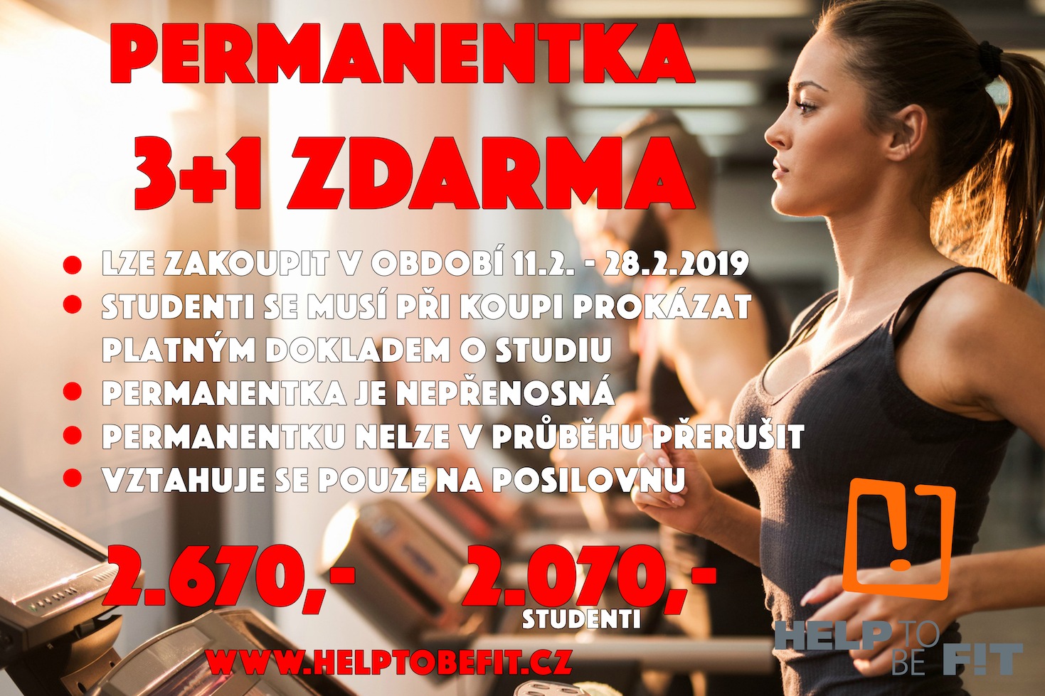 PERMANENTKA 3+1 MĚSÍC ZDARMA!